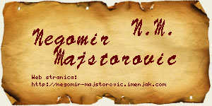 Negomir Majstorović vizit kartica